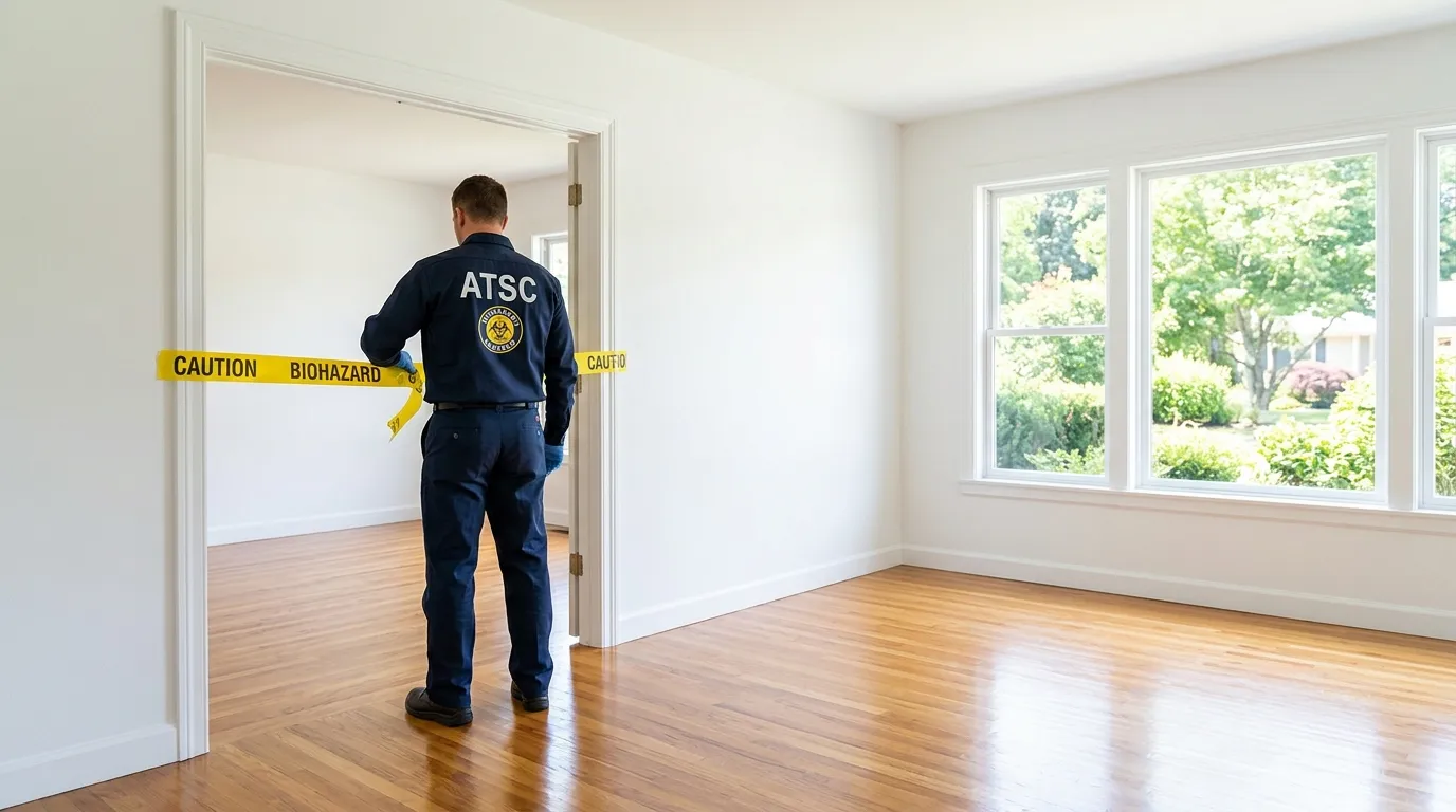 Certified biohazard cleanup crew performing Decomposition Cleanup in Long Beach